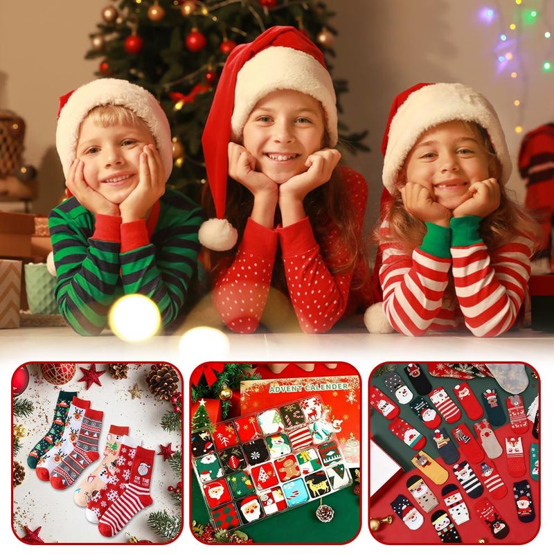 Christmas Socks Gift Set 12 Pairs 2025 - 24 Day Countdown Surprise Box, Festive Holiday Socks for Men & Women, Cozy Xmas Stocking Stuffers for Family Friends (style B) - Image 2